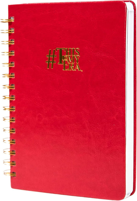 This Is My Era 90 Day Planner, Undated Weekly and Monthly Planner, Life Organizer | Goals Journal, Undated Agenda, Leather & Hard Cover Planner (1 Pack, Red)