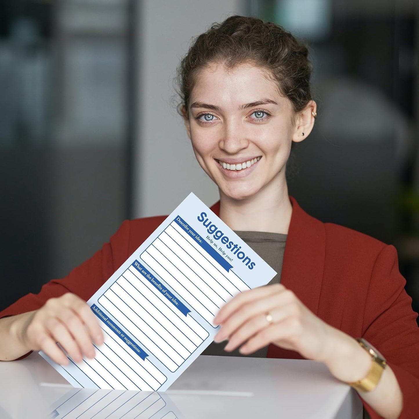 Pajean 400 Sheets Suggestion Cards Comment Complaint Cards for Suggestion Box with Lock Feedback Box Continuous Improvement for Customer Complaints(Blue)