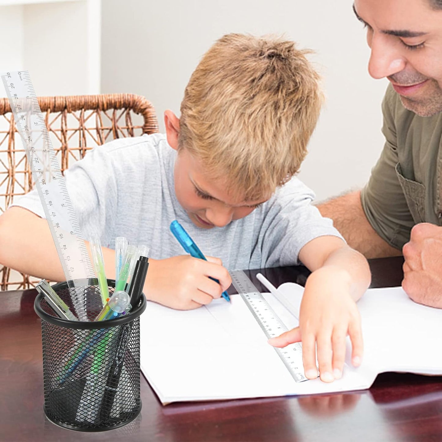 Koogel 40 PCS Plastic Straight Rulers, Plastic Measuring Tool, 12 Inch Shatterproof Clear Ruler Bulk for Classroom with Centimeters and Inches for Student, Kids, School, Office, Home