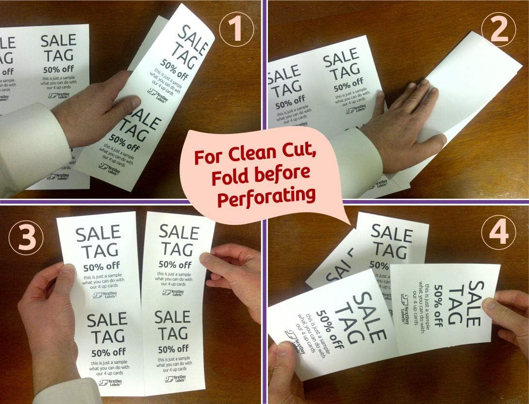 NextDayLabels - 8-1/2 x 11 Laser and Inkjet Printer Postcards 4 up Per Page, (4-1/4" x 5-1/2" After Perf) EXTRA HEAVY 250 Sheets / 1000 Cards