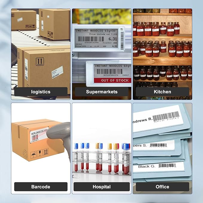 RGiNK for DYMO 550 Labels (30334 with RFID Chip) Multipurpose Barcode Labels (2-1/4" x 1-1/4"), Perforated, Compatible with DYMO Labelwriter 450 4XL 550&5XL 550 Turbo Printers [6 Rolls, 6000 Tags]