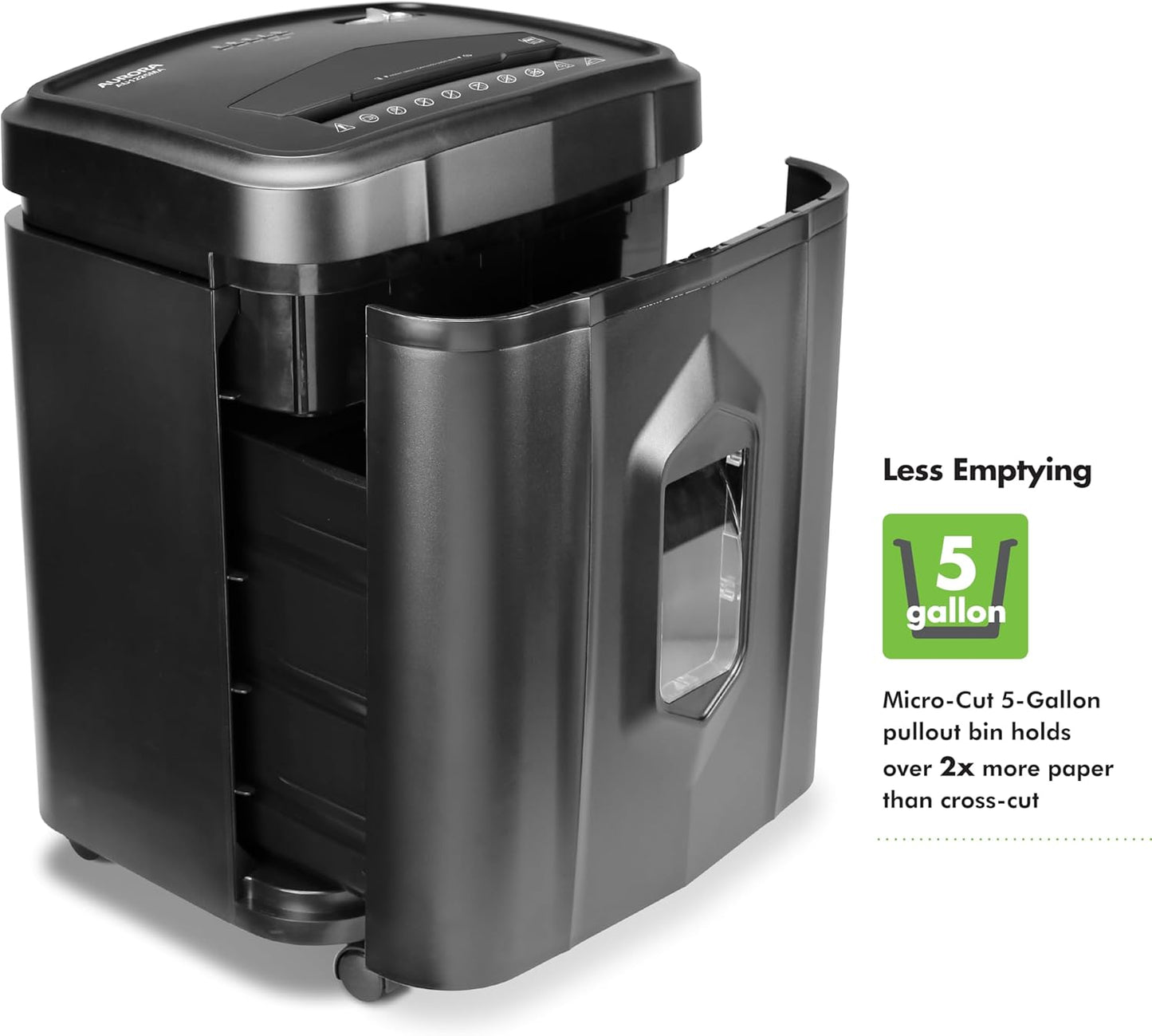 Aurora AU1225MA High-Security 12-Sheet Micro-Cut Paper and CD/Credit Card Shredder/ 5-Gallon Pullout Basket/40 Minutes Run Time