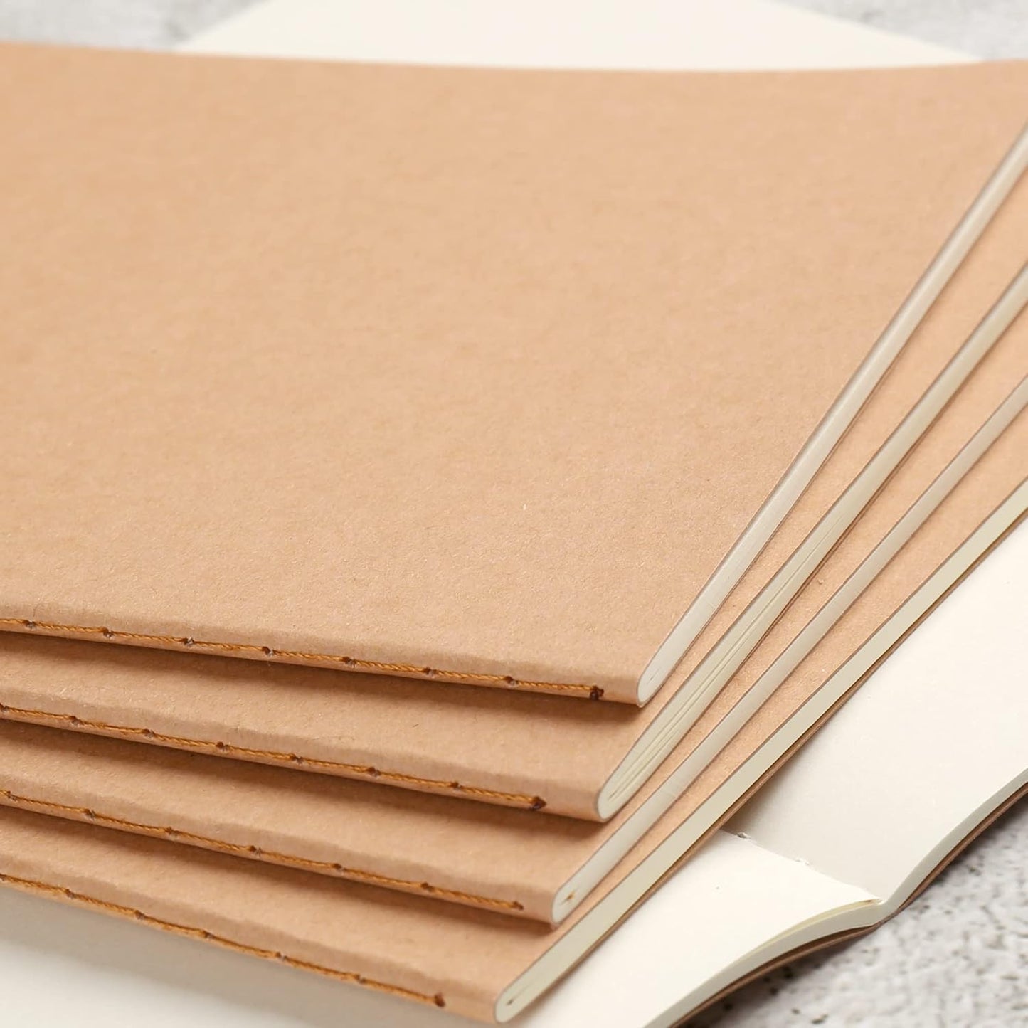 24 Pack Blank Notebook & Journal Bulk, Kraft Cover, Unlined Plain Thick Paper, A5 Size, 5.5x8.3 inch, 60 Page, Small Sketchbook Subject Note Pad Set for Women Men Kids Traveler Student Office