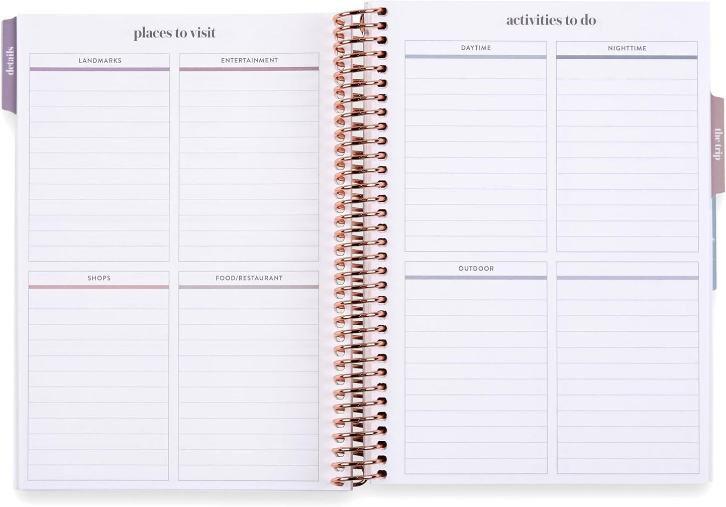 Erin Condren A5 Travel Journal Vacation Planner, For Planning Your Next Trip and Journaling Your Adventures, Traveler's Collage Cover, Tabbed Sections for Added Organization, Stickers Included