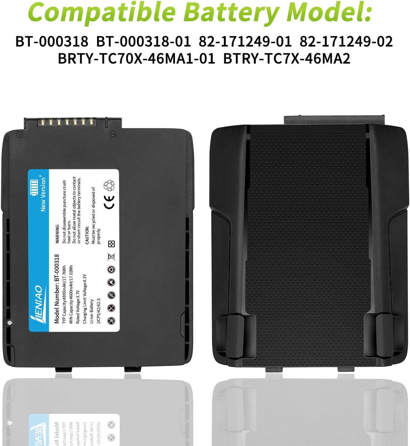 12 Pack for Zebra Scanner Battery TC77 BT-000318 [New Version 4800mAh] for Zebra TC77 Battery TC70 TC70x TC72 TC75 TC75x TC700H TC700K TC77HL TC720L Barcode Scanner BT-000318-01 (12)