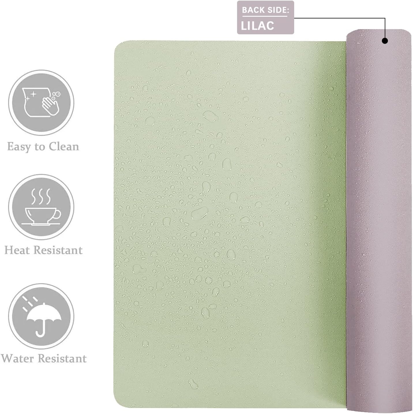 Aothia Double-Sided PU Leather Desk Pad - Non-Slip Large Mouse Pad & Desk Mat for Office, Home - Waterproof, Easy to Clean, Durable Dual-Sided Surface (31.5" x 15.7", Matcha Green)