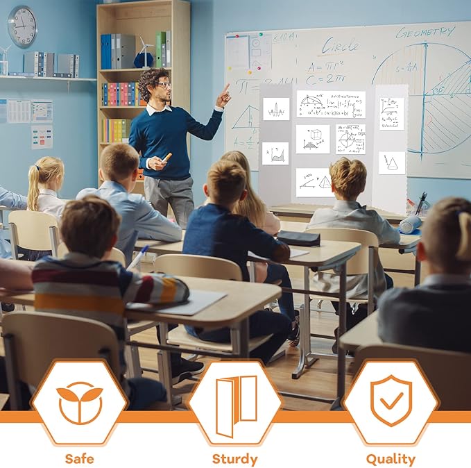 Ctosree 36 Pcs Tri Fold Display Board,36" x 48" Portable Lightweight Foldable Presentation Poster Board for Office Projects Exhibitions Workshops, White