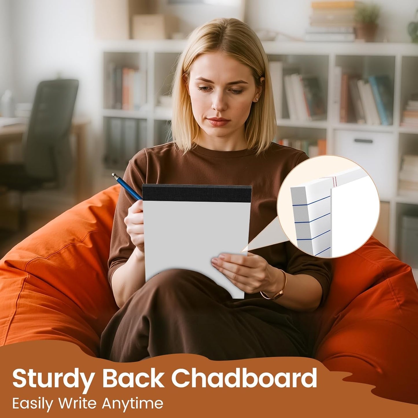 Legal Pads 8.5 X11, Narrow Ruled Notepads, 2 Pack, 50 Sheet/Pad, White Legal Pads, Tear Off Notepad, Perforated Writing Pad, Notebook Paper College Ruled, Notepads for Office Home School, Notepad