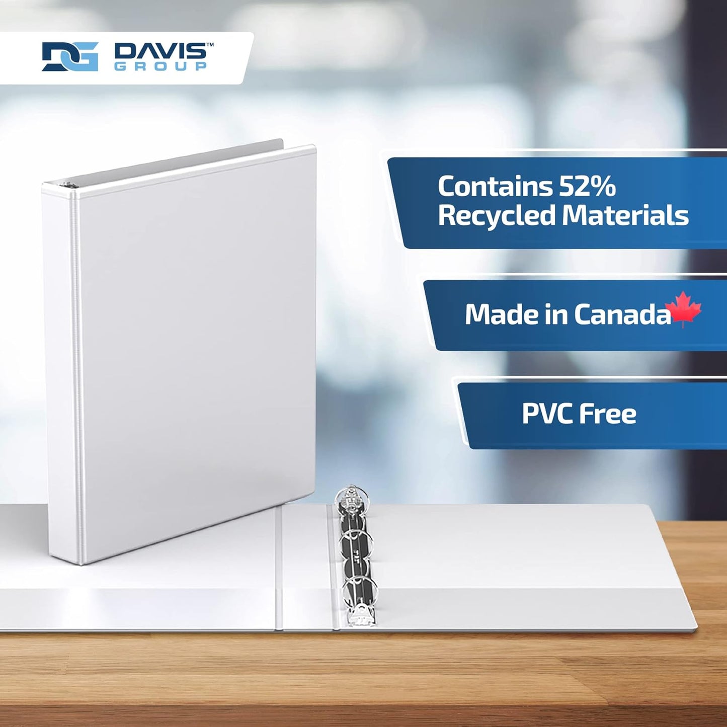 Easyview Premium 3-Ring Binders with Clear-View Covers and Round Rings, Binders for School or Office, 1.5 Inch, Pack of 16, White