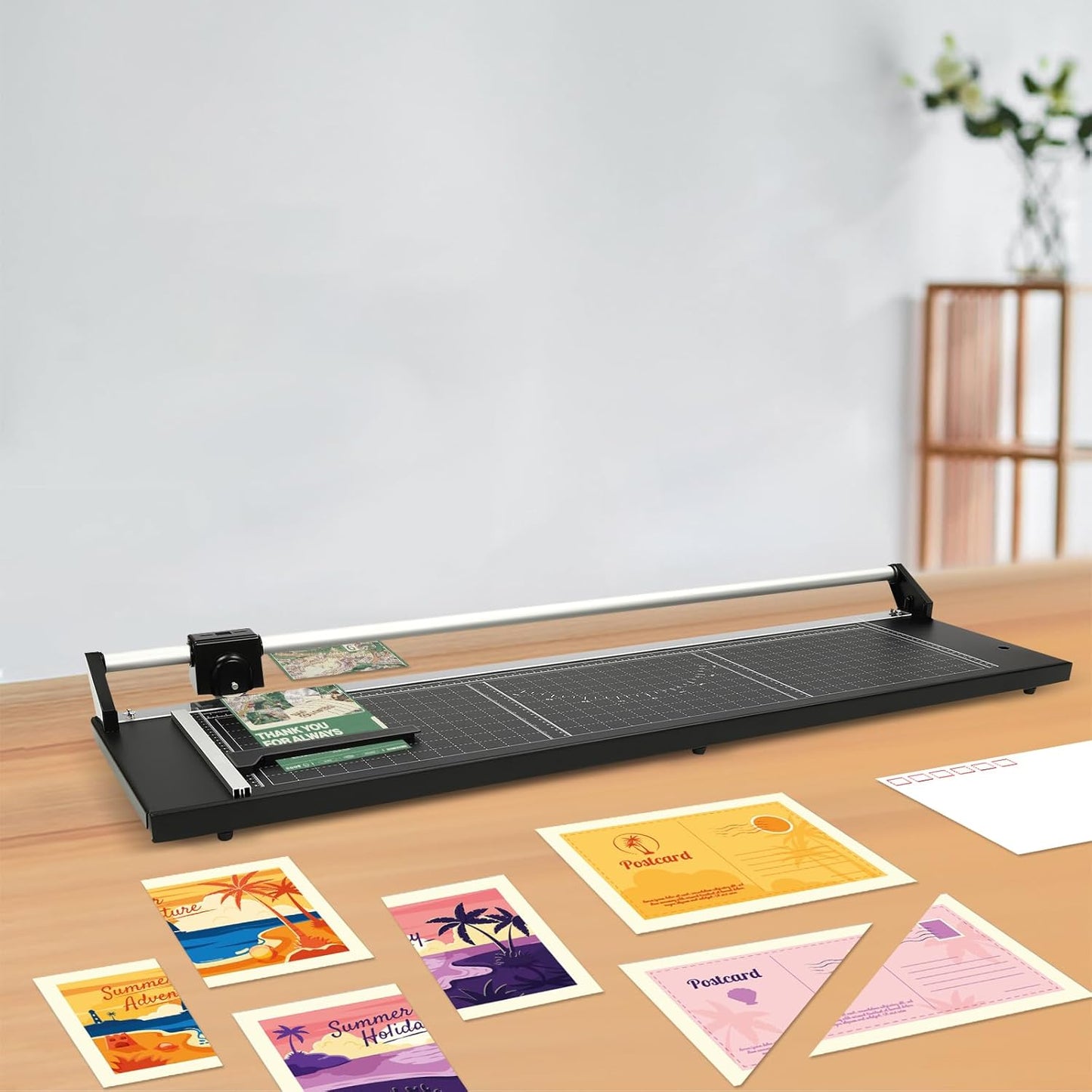 Rotary Trimmer Paper Cutter, 36Inch Manual Paper Trimmer for Crafting, Heavy Duty Rotary Papers Cutter Slider, Self-Sharpening Professional Cutting for Offices, Schools and Crafts