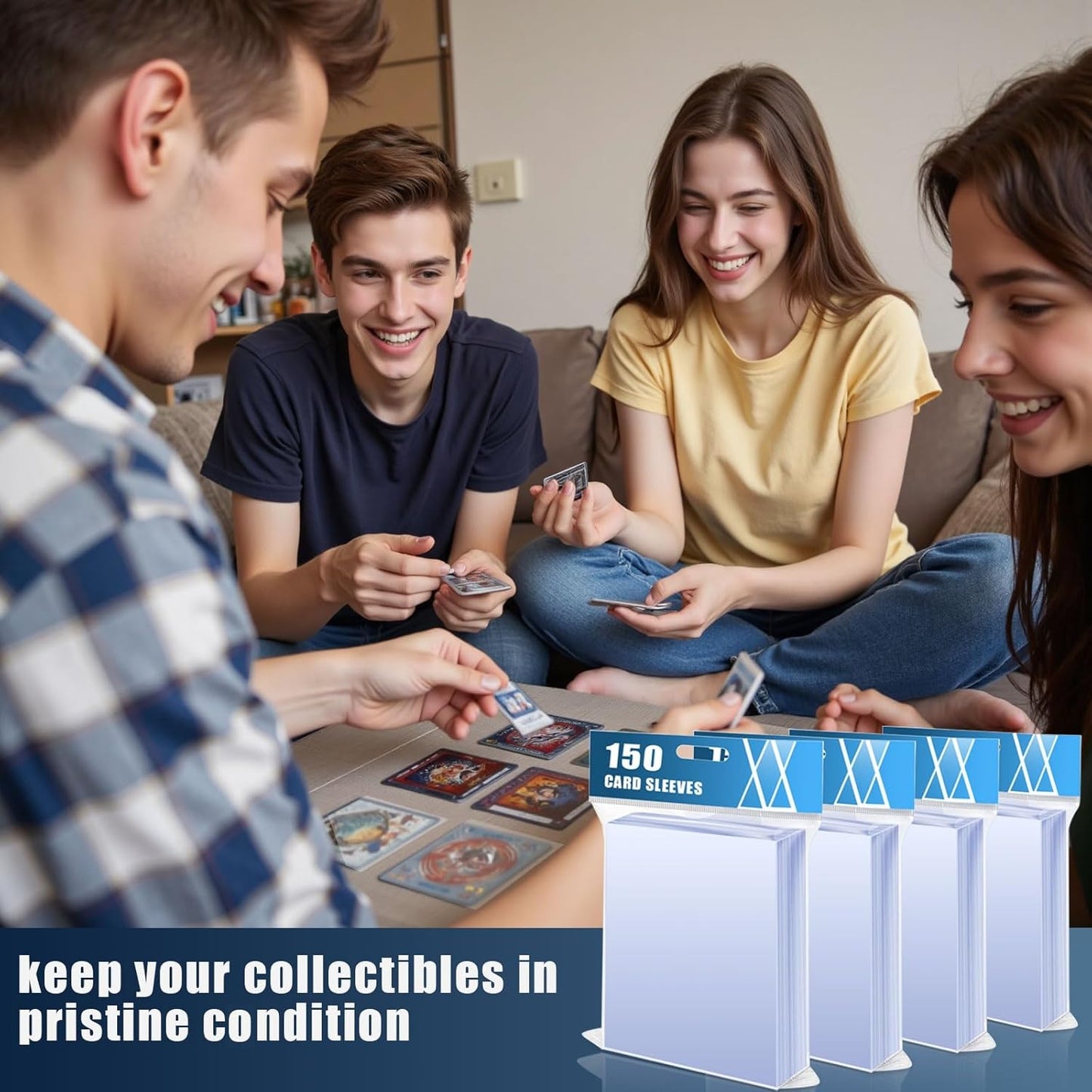 Card Sleeves, 600 CT Soft Card Protectors for Trading Cards with 1CT Hard Card Holder, Clear Topload Card Cover for Football, Baseball, Sports, MTG, TCG Game, Photo Card Collectible Storage