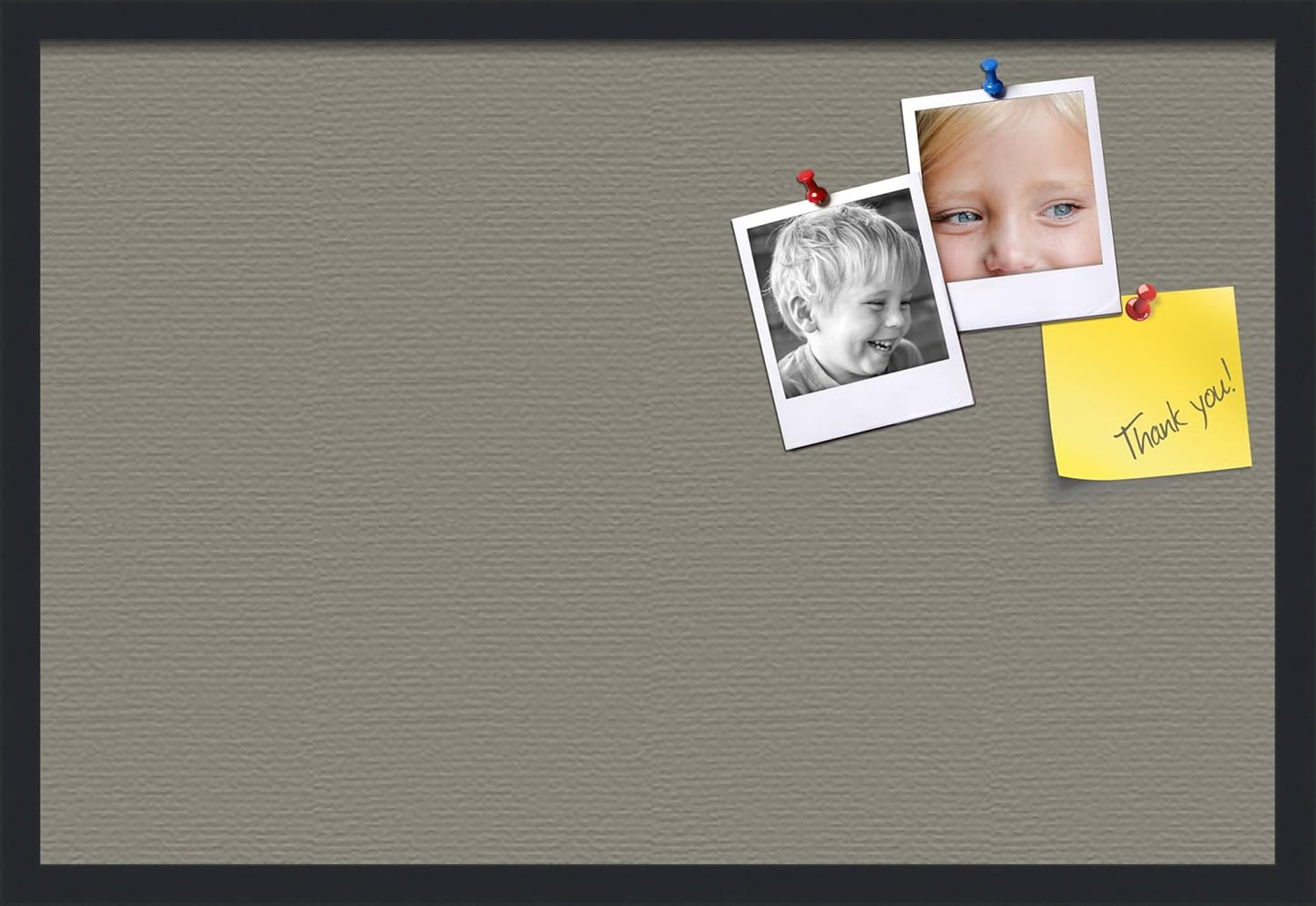 PinPix 30x20 Inch Cork Bulletin Board. This Decorative Framed Pin Board Comes with Pewter Design and a Satin Black Frame. Ideal for Home Office Decor or Message Board (PinPix-1812)