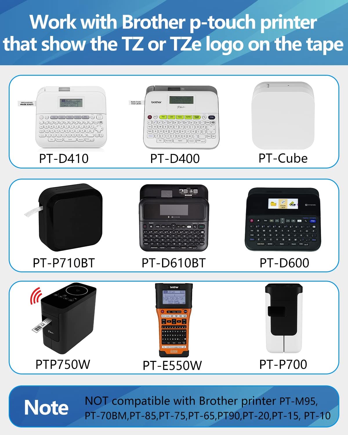 Weemay Compatible 3 Pack TZe-541 Replacement for Brother P-Touch Label Tape 18mm 0.7 Black on Blue 3/4 TZe TZ Tape TZ-541 TZ541 TZe541 for PT-D400AD PT-D610BT PT-D600 PT-D410 Printer, 0.7" x 26.2'