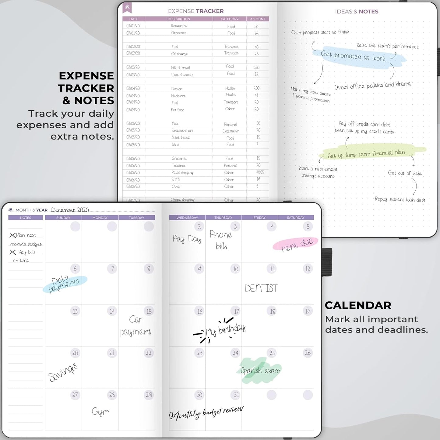 Clever Fox Bi Weekly Budget Planner – Undated Financial Organizer Book – Expense Tracker, Budgeting & Bill Notebook, A5 (Black)