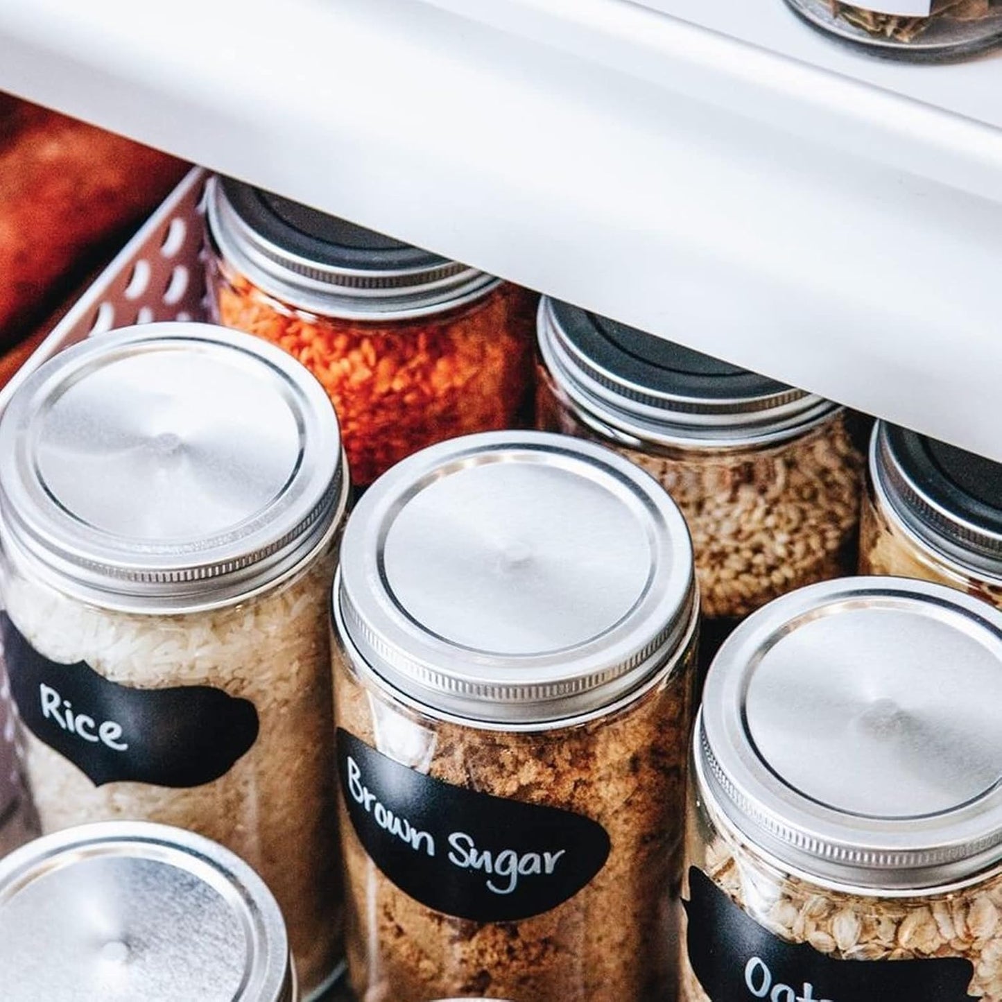 120 Pcs Chalkboard Storage Bin & Container Labels - Waterproof Reusable Chalk Labels for Mason Jars - Liquid Chalk Markers (2 Included) - Perfect for Parties & Weddings