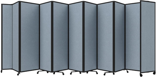 Versare Room Divider 360 Portable Wall Partition | Folding Panels | Large Freestanding Divider | Locking Wheels | Temporary Room Separator