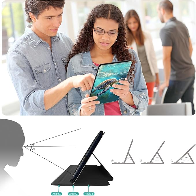 for Amazon Fire HD 10 Tablet (2017 and 2019 Releases,with 7th and 9th Generations) Case,360 Degree Rotating Stand Smart Protective Cover Case,for New Fire HD 10 10.1 inch,Sea Turtle