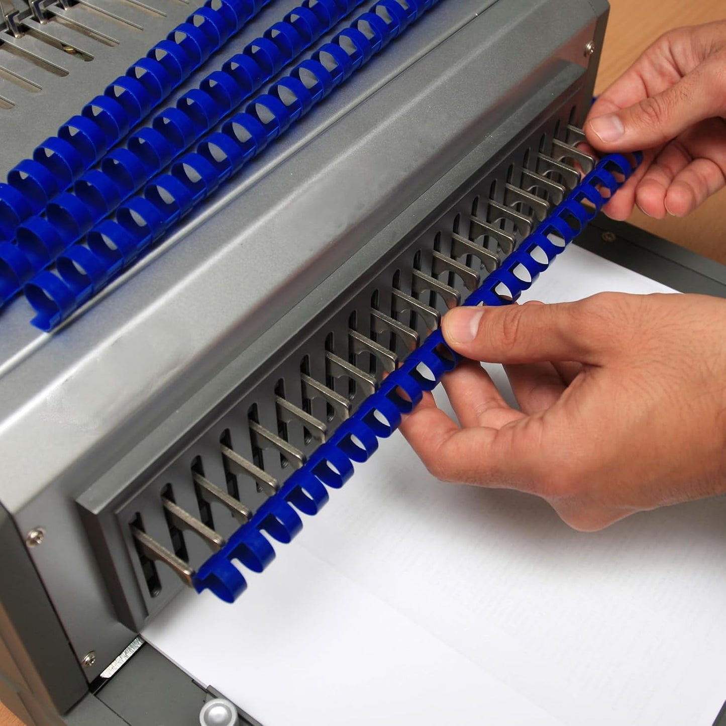 PATIKIL 28mm (1-1/8") Plastic Binding Combs, 10 Pcs 21 Rings Comb Binding Spines 240 Sheet Capacity Letter Size for Binding Paper Sheets Notebook Calendar Picture Album, Blue