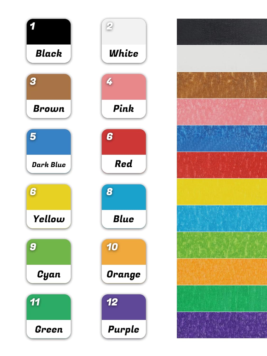 Lichamp Colored Tape, 12 Rolls Colorful Masking Tape Painters Color Craft Tapes for Labeling Classroom, 0.6 inch x 15 Yards (45 Feet) Per Roll (Total 180 Yard, 540 Feet)