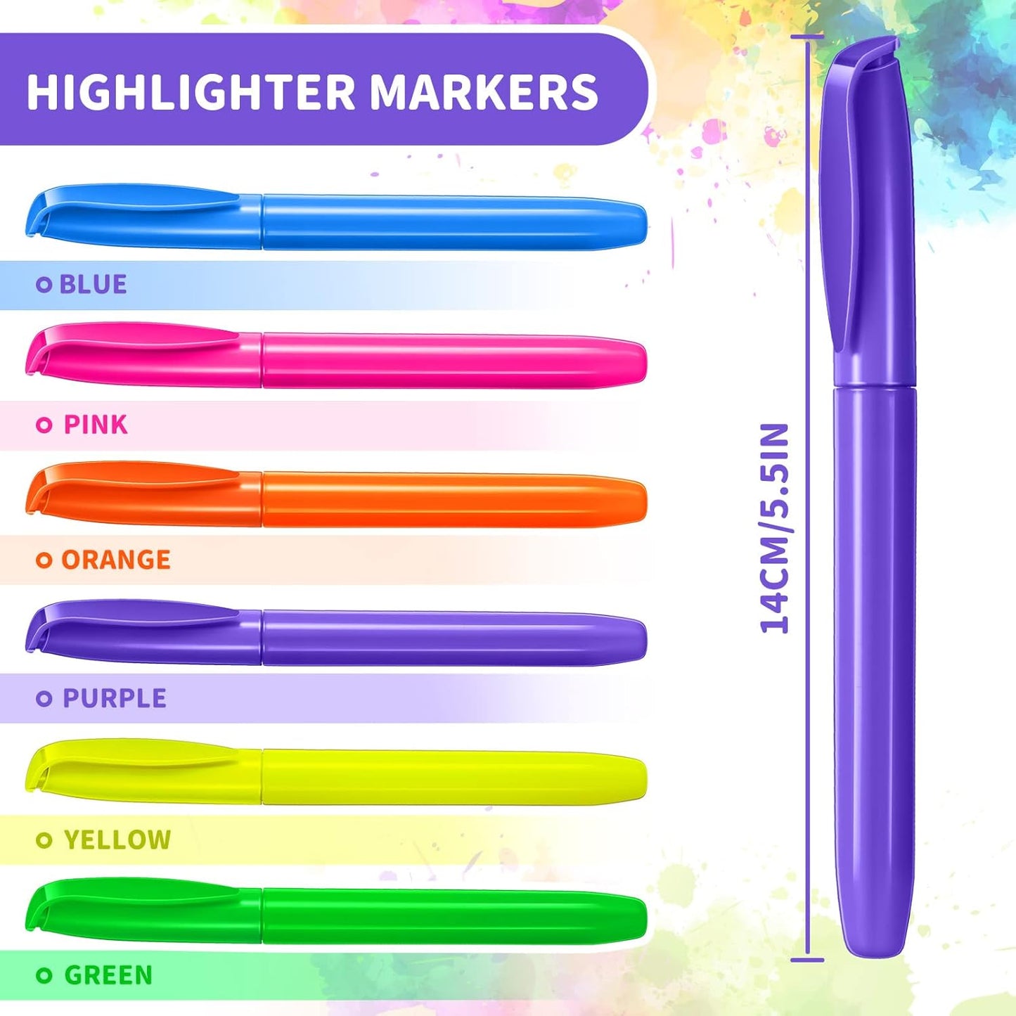 Handepo Highlighter Bulk Assorted Colors Dry Quickly Highlighter Markers Chisel Tip Pens for Kids Adult School Teachers Office Supplies Carnival Classroom graduation Rewards(200 Pcs)