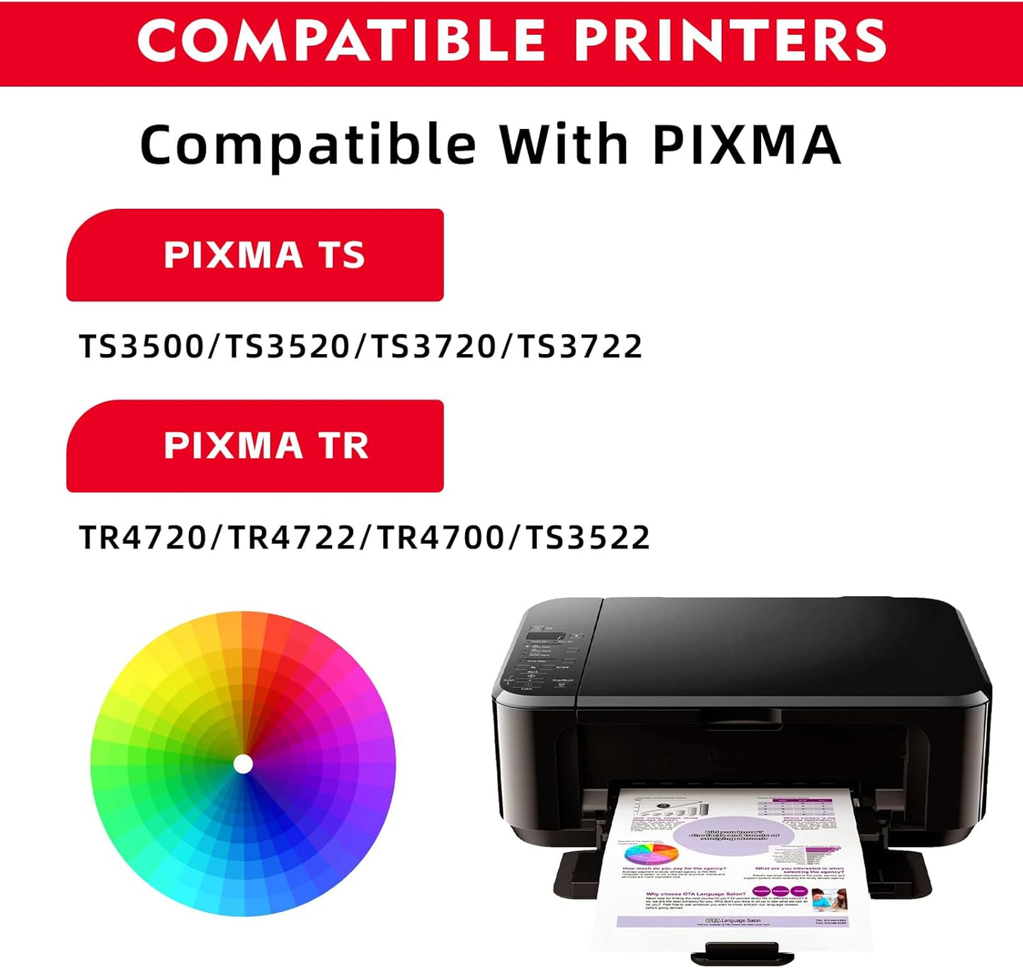 276XL Color & 275XL Black Ink Cartridge Combo Pack (2-Pack) - Replacement for Canon tr4700 Printer Ink Cartridges Compatible for Canon tr4700 tr4720 tr4722 ts3522 ts3500 ts3722 ts3720 ts3520 Ink