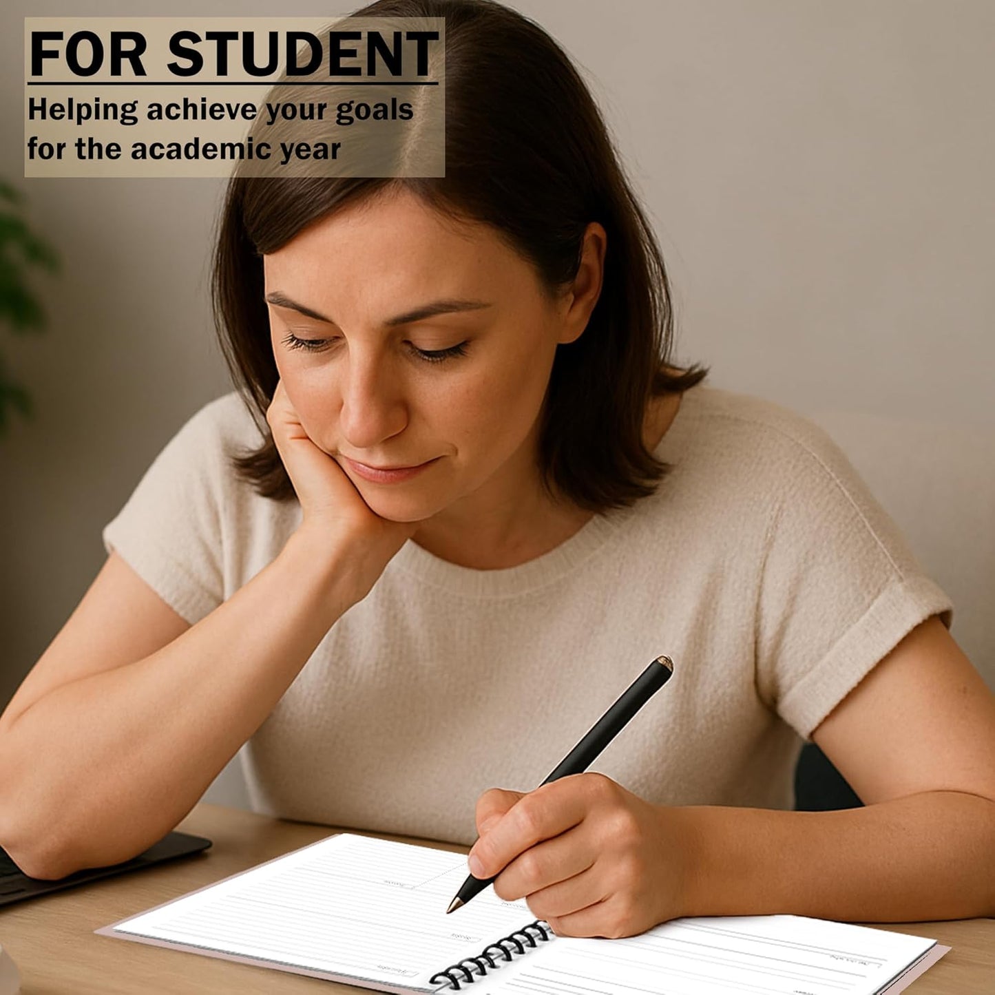 Undated Monthly and Weekly Planner - 12 Month Calendar Planner Notebook with Week Days - Hardcover Undated Planners Blank Agenda Book - A5 Pink