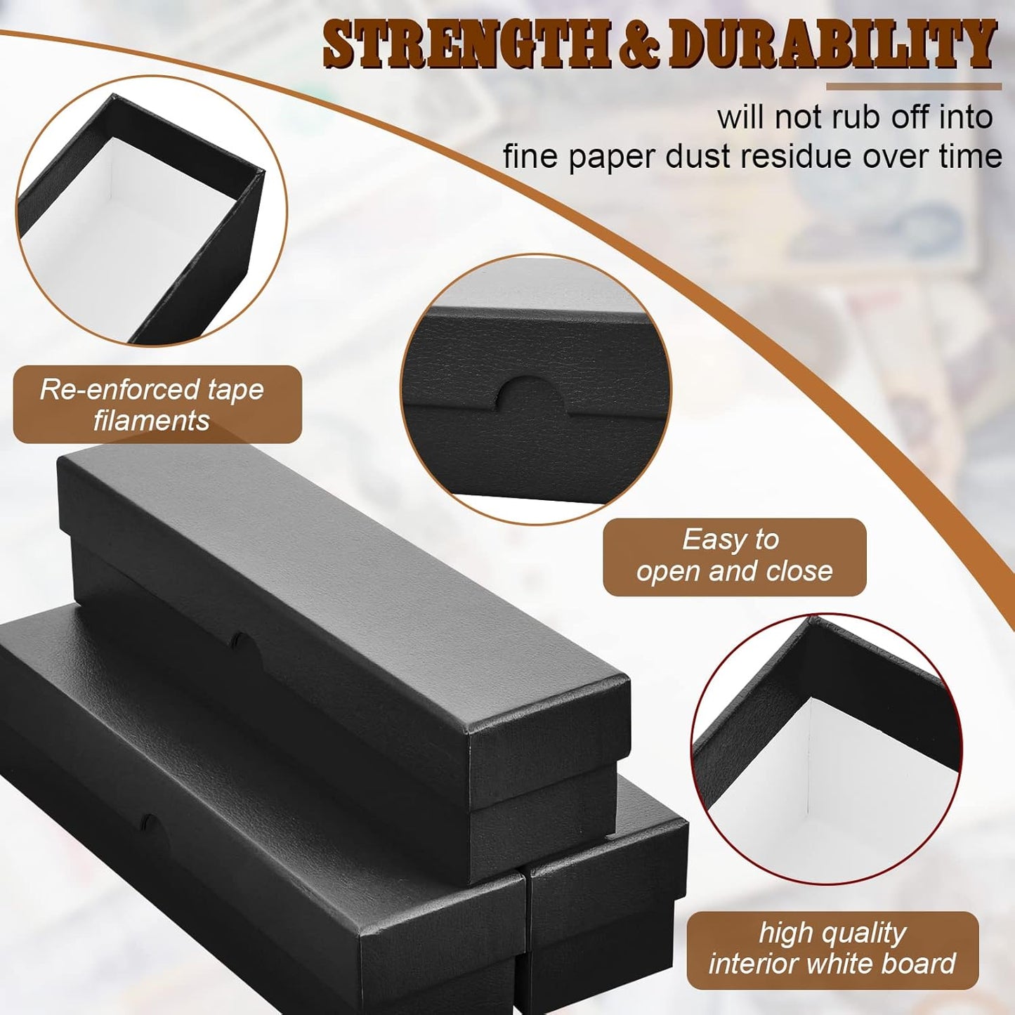 Teling 8 Pcs Coin Storage Box 2x2inch Flip Holders Collectors Coin Supplies Holders for Cents Collection Cardboard (Black)