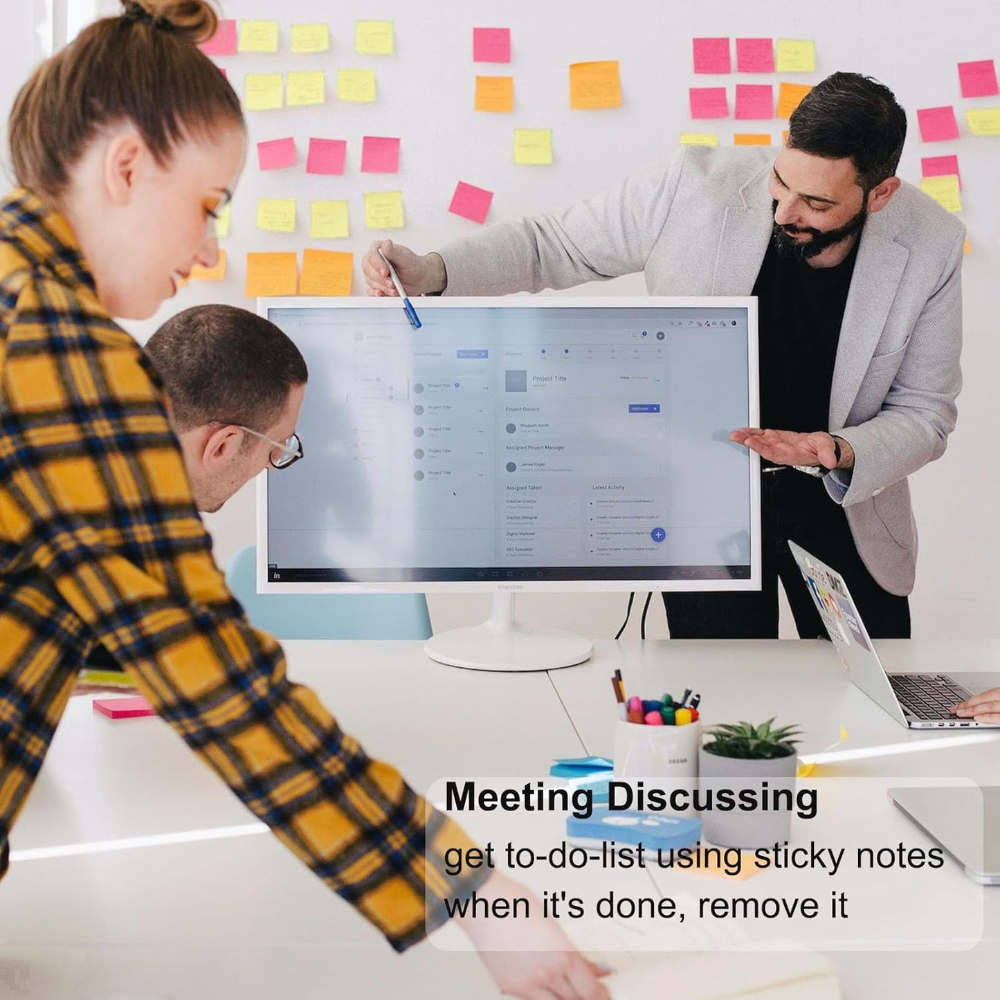 48 Pack 3840 Sheets Lined Sticky Notes 3X3 in Ruled Self Sticky Note Pads 80 Sheets/pad Colorful Sticky Notes with Lines Post Notes for Office, Home, School, Meeting