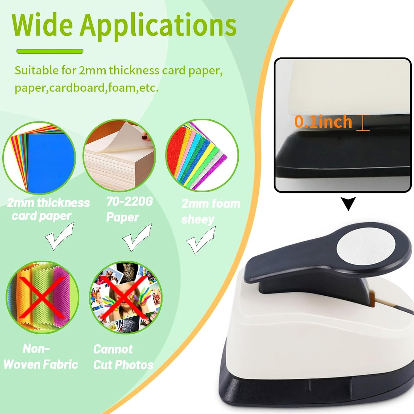 Circle Hole Punch, Circle Punches for Paper Crafts, Circles Puncher, Circles Hole Puncher Set, 5/8 CirclePunch, 1 Inch Craft Punches, 1.5 Inch Large CircleHole Punch, CirclePaper Punch Set