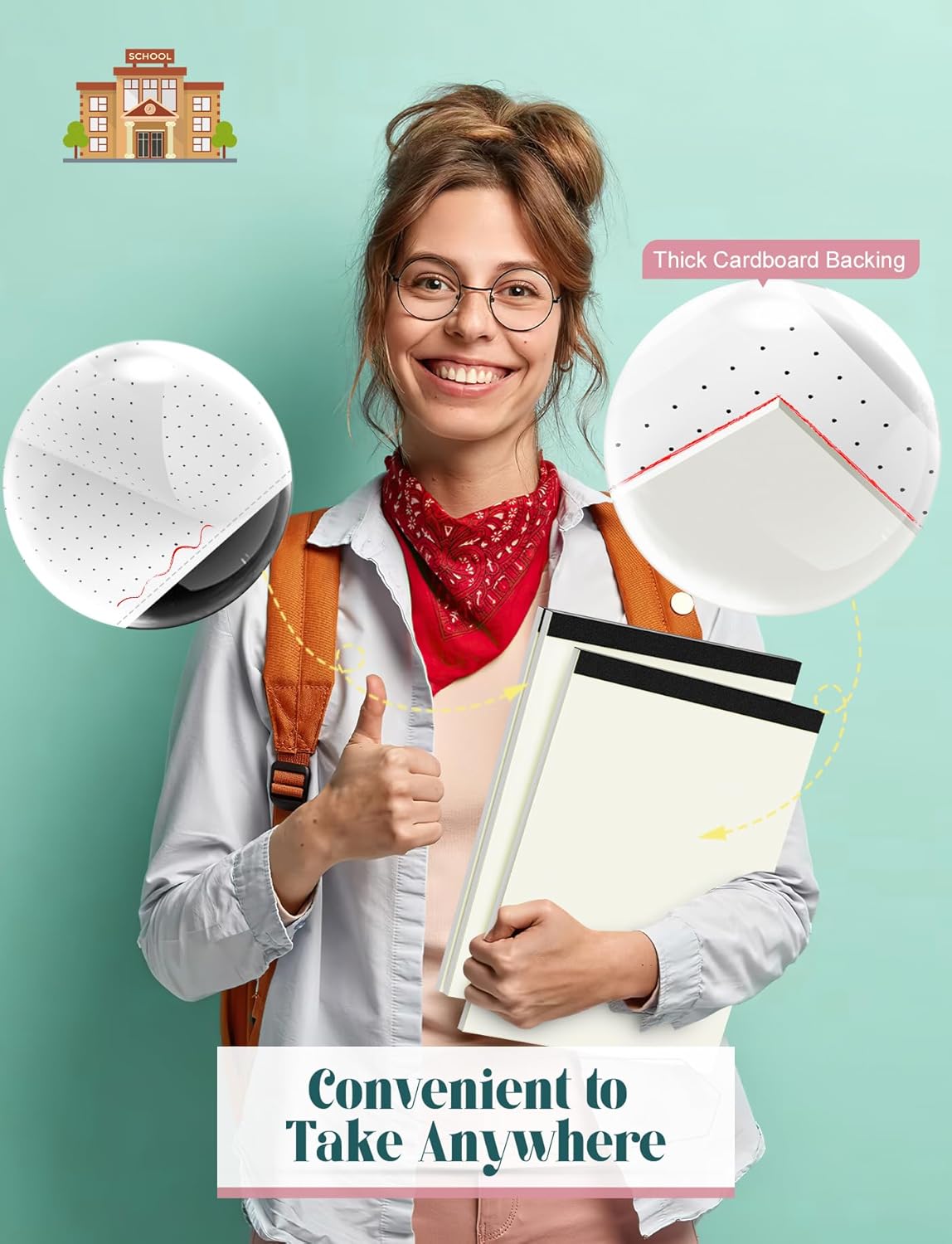 Dot Grid Notepad 8.5 x 11, 2 Pack, 5x5 Dotted Graph Paper 8-1/2 x 11", Dotted Journal Notepad for Sketching Journaling, Micro Perforated, White Thick Paper 1/5" Dots Notes Writing Pad, 30 Sheets/Pad