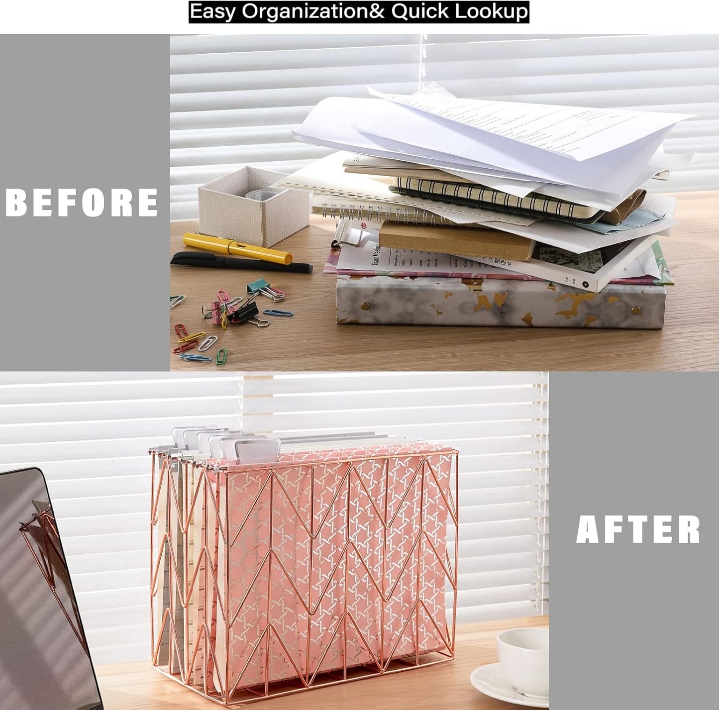 Y YOMA 6 Pack Decorative Hanging File Folders Letter Size File Folder Cute Pretty Hanging Folder Organizer for Filing Cabinet Office Home Desktop with 1/5-Cut Adjustable Tabs, 3 Silver Foil Design