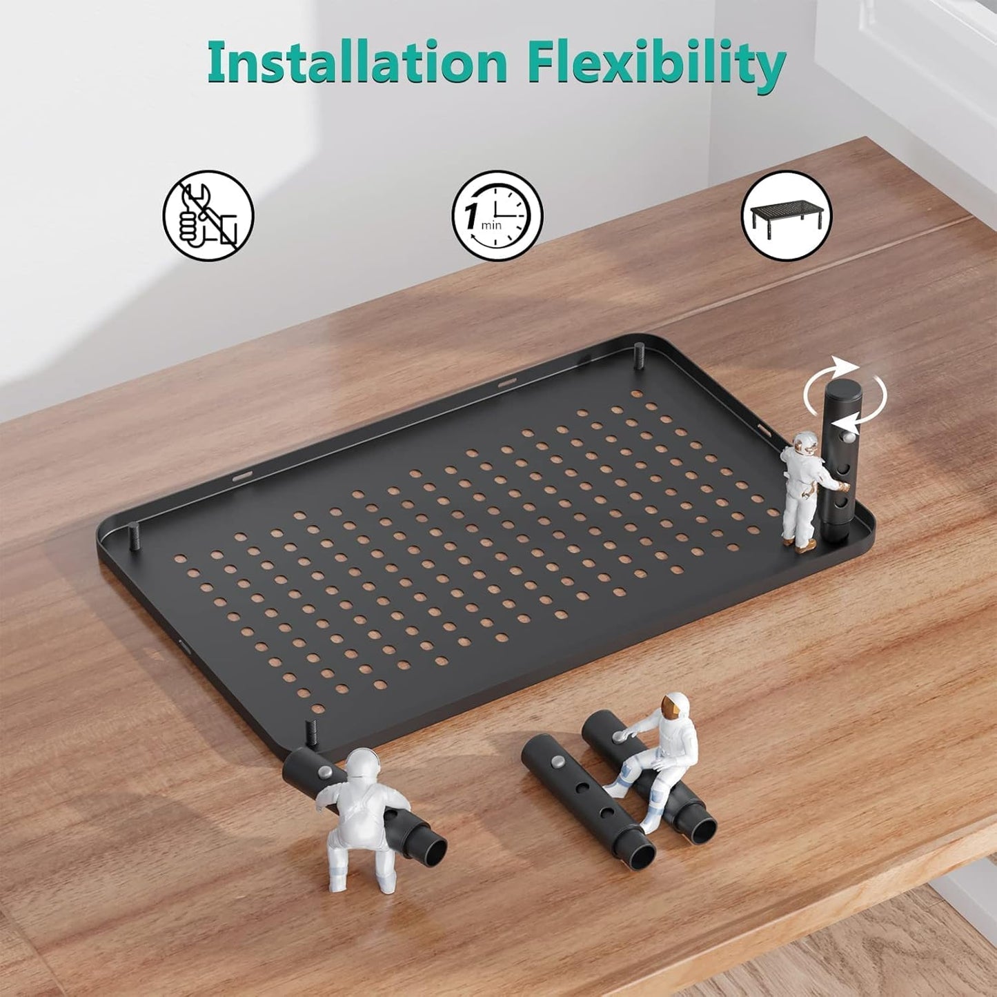 WALI Dual Monitor Stand for Desk, Desk Monitor Riser 3 Height Adjustable, Laptop Riser with Airflow Vents, Desk Organizer for Computer, Laptop, Printer, Notebook (STT003-2), 2 Pack, Black