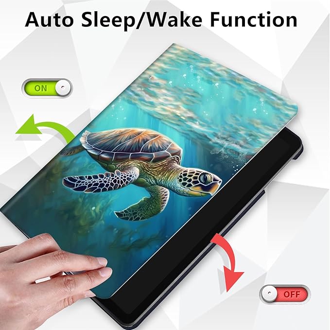 for All-New Amazon Kindle Fire HD 10 Tablet Case (13th Generation, 2023 Release) 10.1", 360 Degree Rotating Stand Cover with Auto Wake Sleep Case for Fire Tablet 10 2023,Sea Turtle