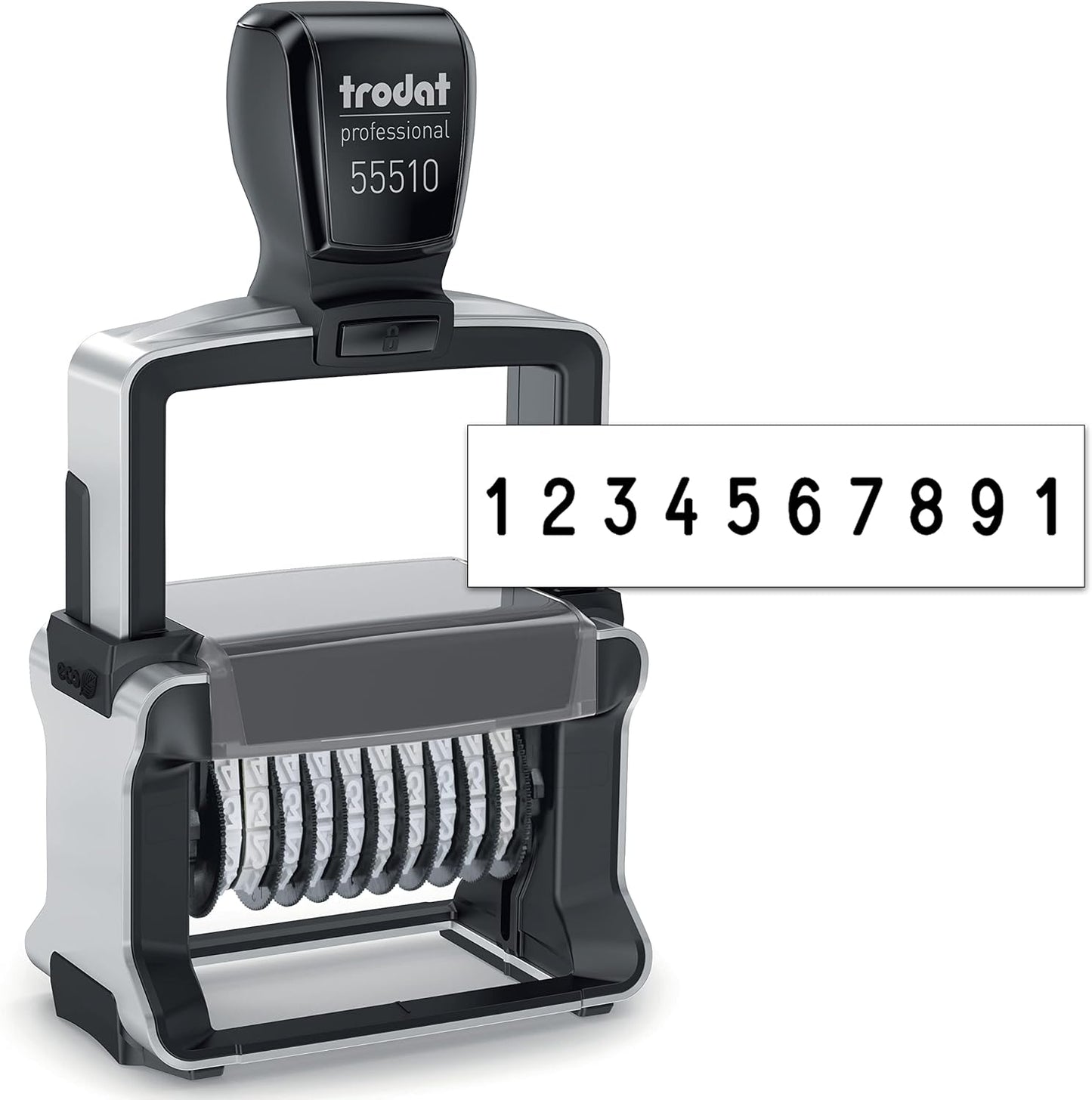 Rubber Stamp Creation Heavy Duty Numberer, 10 Digit Self-Inking Numbering Stamp 5mm Character Height Black