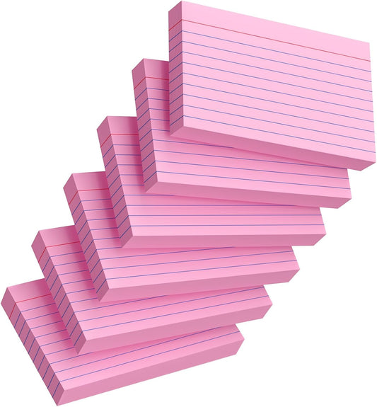 Index Cards 3x5 Inch, 300sheets, Flash Cards,Ruled Lined Pink Note Cards Paper For Studying, Schools Supplies, College, Office And Home Organization, Note Taking Supplies