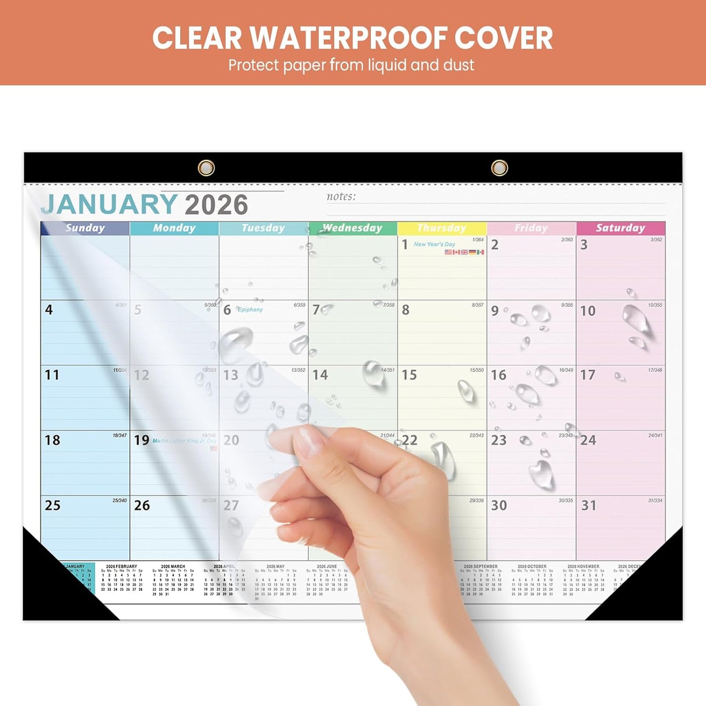 COMIX 12 Month Desk Calendar 2026 (Jan 2026–Dec 2026) – 17" x 12" Wall Calendar with to-Do List & Notes,2026 Calendar Monthly Planner for Home, School, or Office Organization