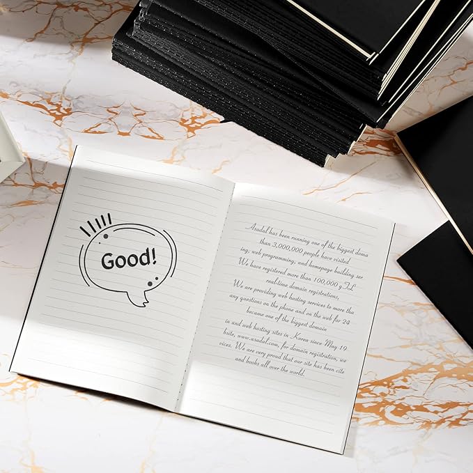 100 Pcs Kraft Notebook Journals 5.5 Inch x 8.3 Inch A5 Softcover Notebooks Bulk for Writing Sketch Office Notepad with 60 Pages 30 Sheets (Multicolor,Lined)(Black,Lined)