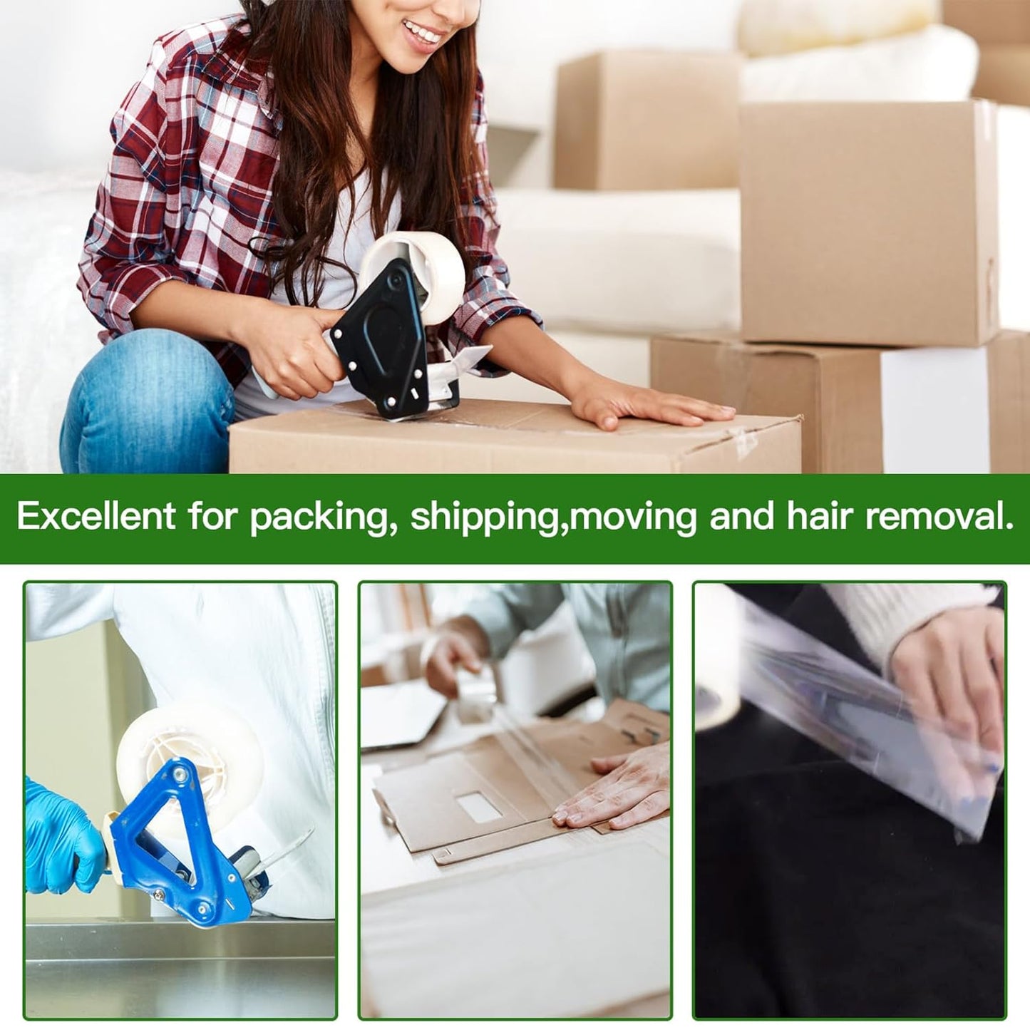 Clear Packing Tape (36 Rolls), Heavy Duty Packaging Tape for Shipping Packaging Moving Sealing, 2 inches Wide, 65 Yards Per Roll