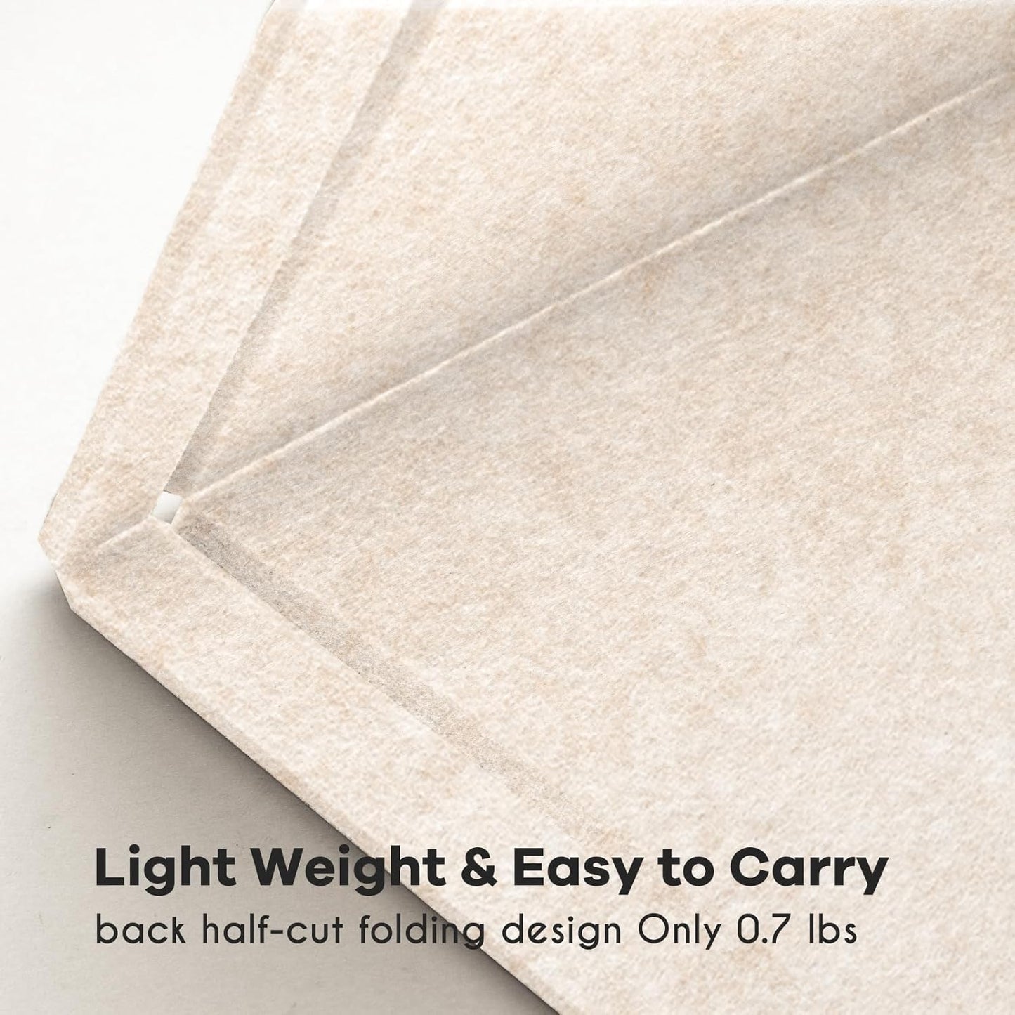 Bulletin Board, 24 x 18 inches Decorative Felt Pin Board, Cork Board Alternative for Wall, Foldable Photo Board with 20 Pushpins - Oatmeal