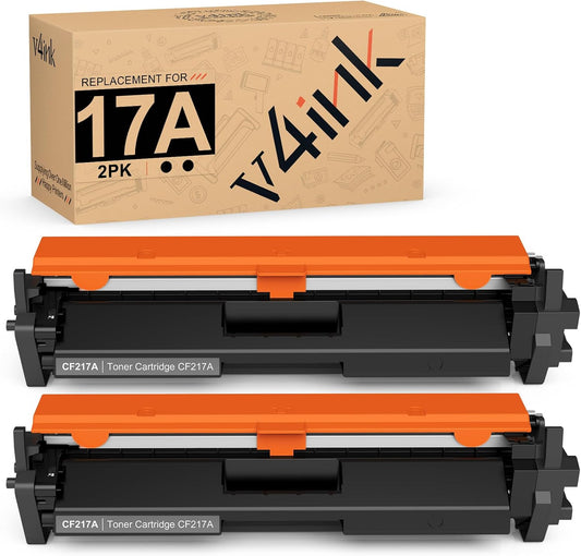 v4ink Compatible Toner Cartridge Replacement for HP 17A CF217A with Laserjet Pro MFP M130nw M130fn M130fw M130 M130a M102 M102a M102w Printer (Black, 2-Pack)