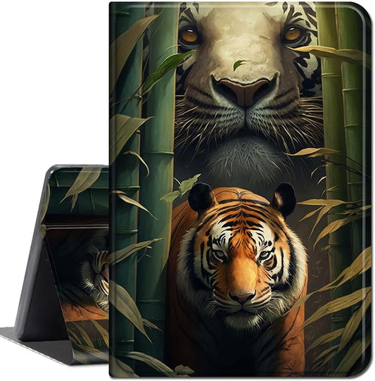 for Amazon Kindle Fire 7 case 2019/2017 Release 9th/7th Generation,Slim Lightweight Smart Shell Stand Cover with Auto Wake/Sleep for Amazon fire 7 Tablet 9th/7th Generation,Forest Cat & Tiger