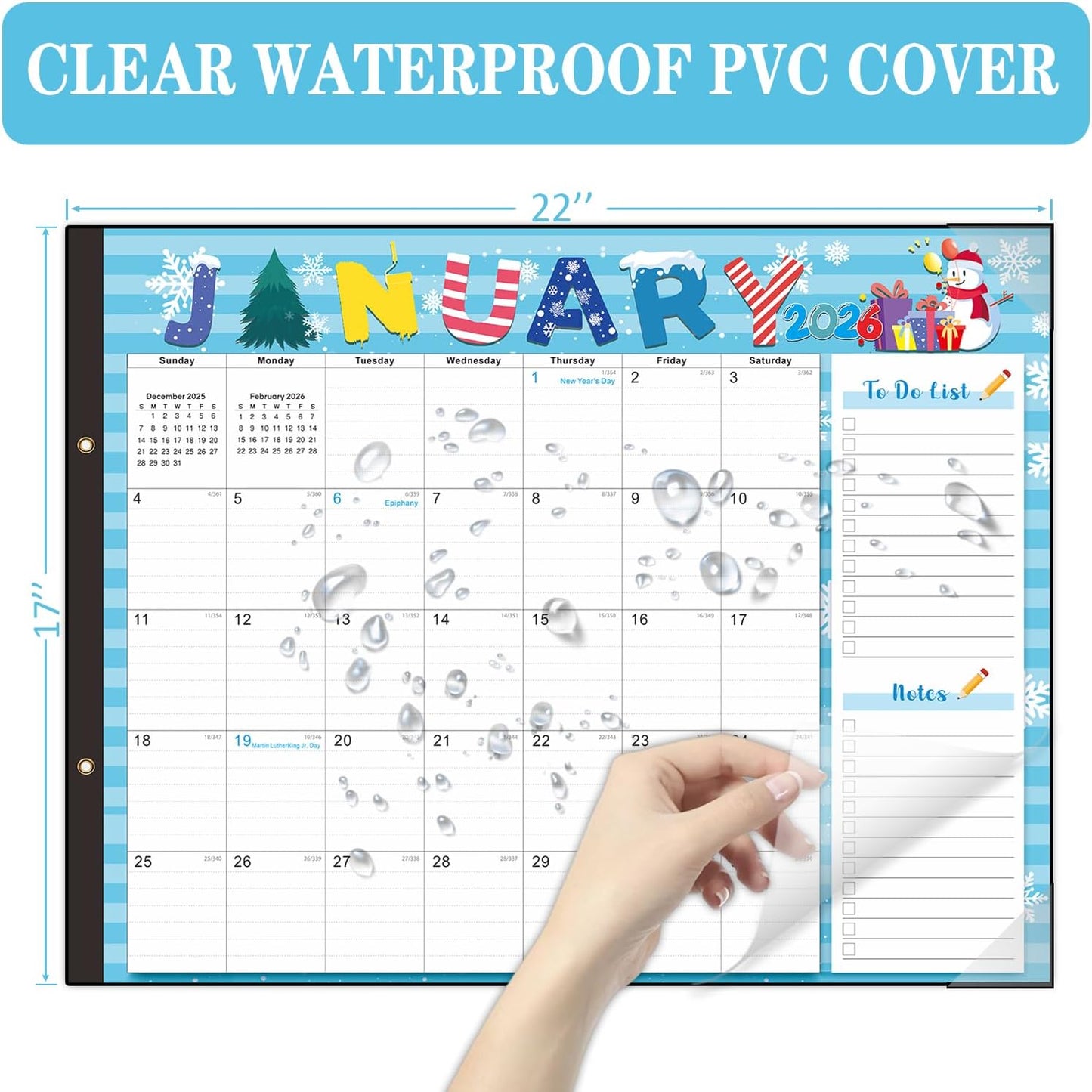 Lateefah Desk Calendar 2025, Large 22'' x 17'' Desk Calendar 2025-2026, 18 Month Desktop Calendars for Home & Office, Use July 2025 to December 2026