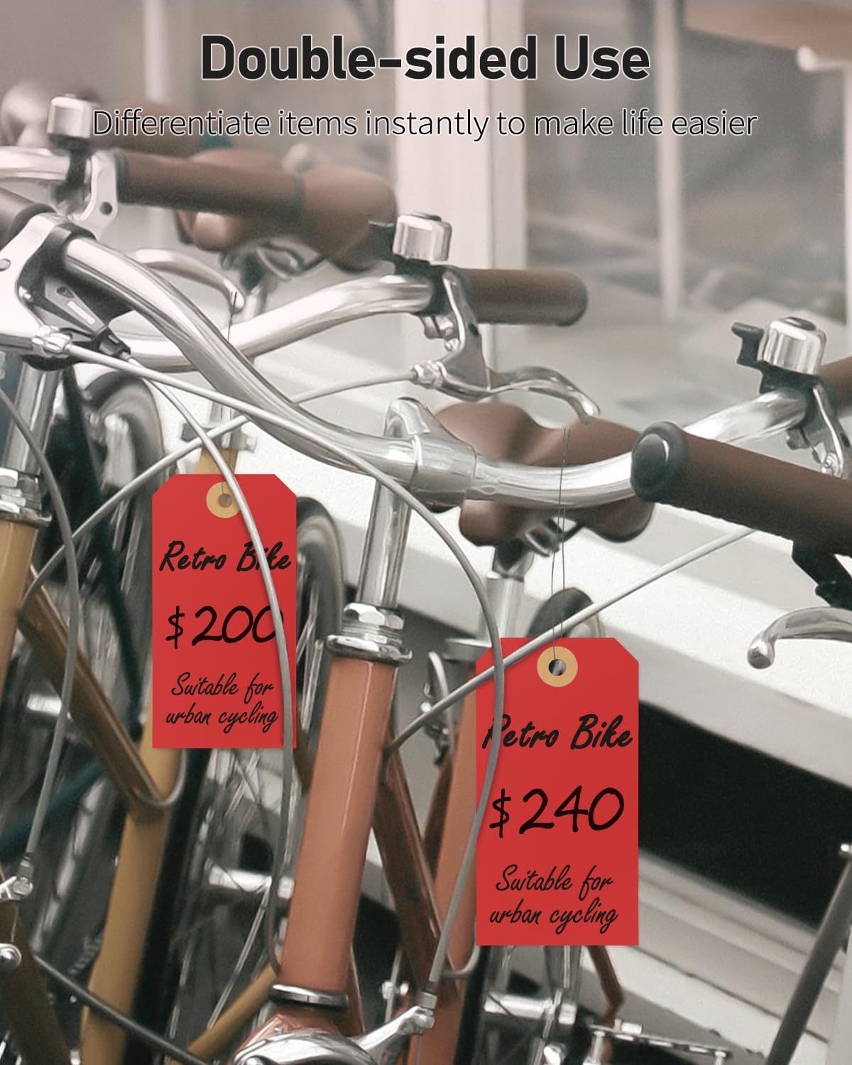 Uniclife 100 Pcs Red Blank Shipping Tags with Wire Attached 4.7 Inch Paper Tags Hang Tag with Reinforced Eyelet Large Marking Label Writable Price Tags Inventory Label Tag, 4.7" x 2.36"