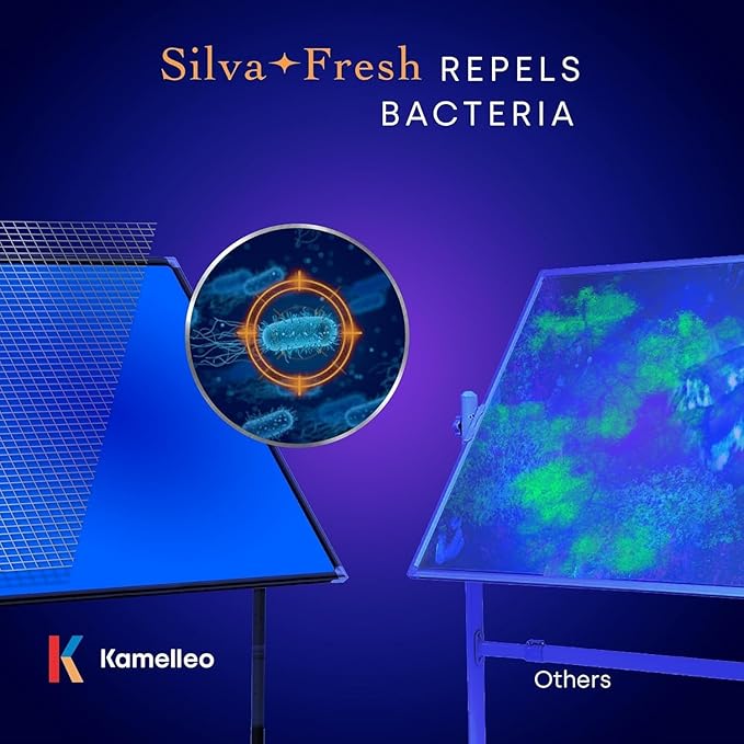 Rolling Dry Erase Board 46 x 32 - Large Portable Magnetic Whiteboard with Stand - Double Sided Easel Style Whiteboard with Wheels - Mobile Standing White Board for Office, Classroom & Home