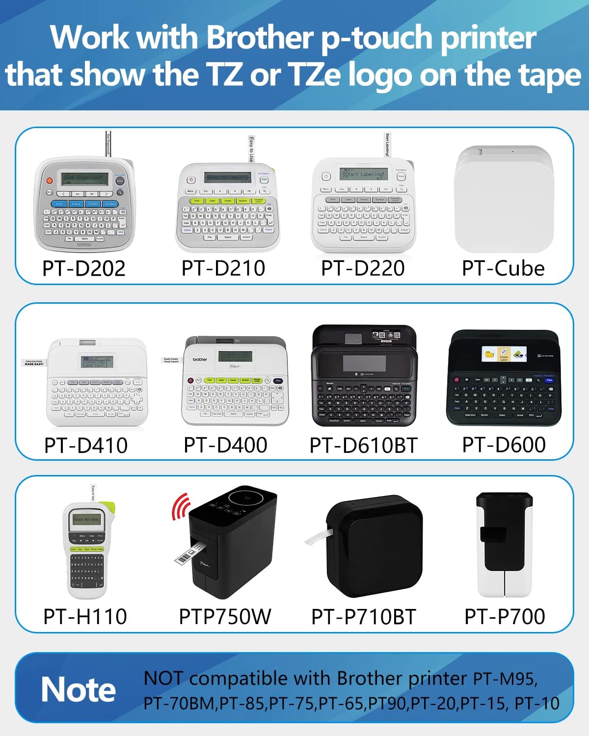 Weemay 3 Pack TZe-325 Compatible for Brother P-Touch Label Tape 9mm 0.35 White on Black TZe TZ Tape TZ-325 TZ325 TZe325 3/8 Label for PTouch PTD210 PTD220 PTH110BP PTD410 PTD600 Printer