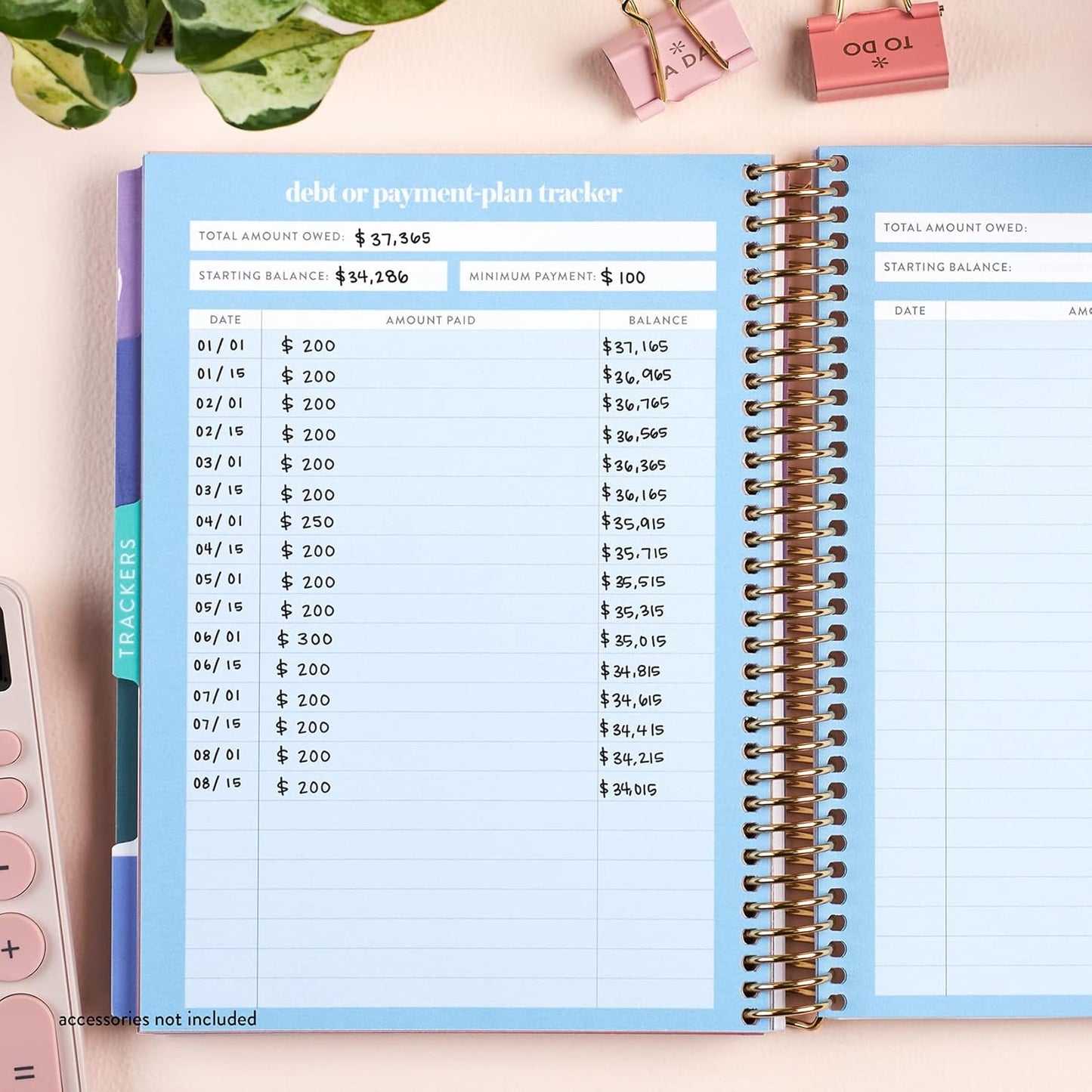 Erin Condren Coiled Budget Planner, A5 Finance Organizer with Monthly Layouts, Tabbed Sections, Savings and Expense Trackers, Debt Management Budget Book, Stickers, and Goal Planning Pages