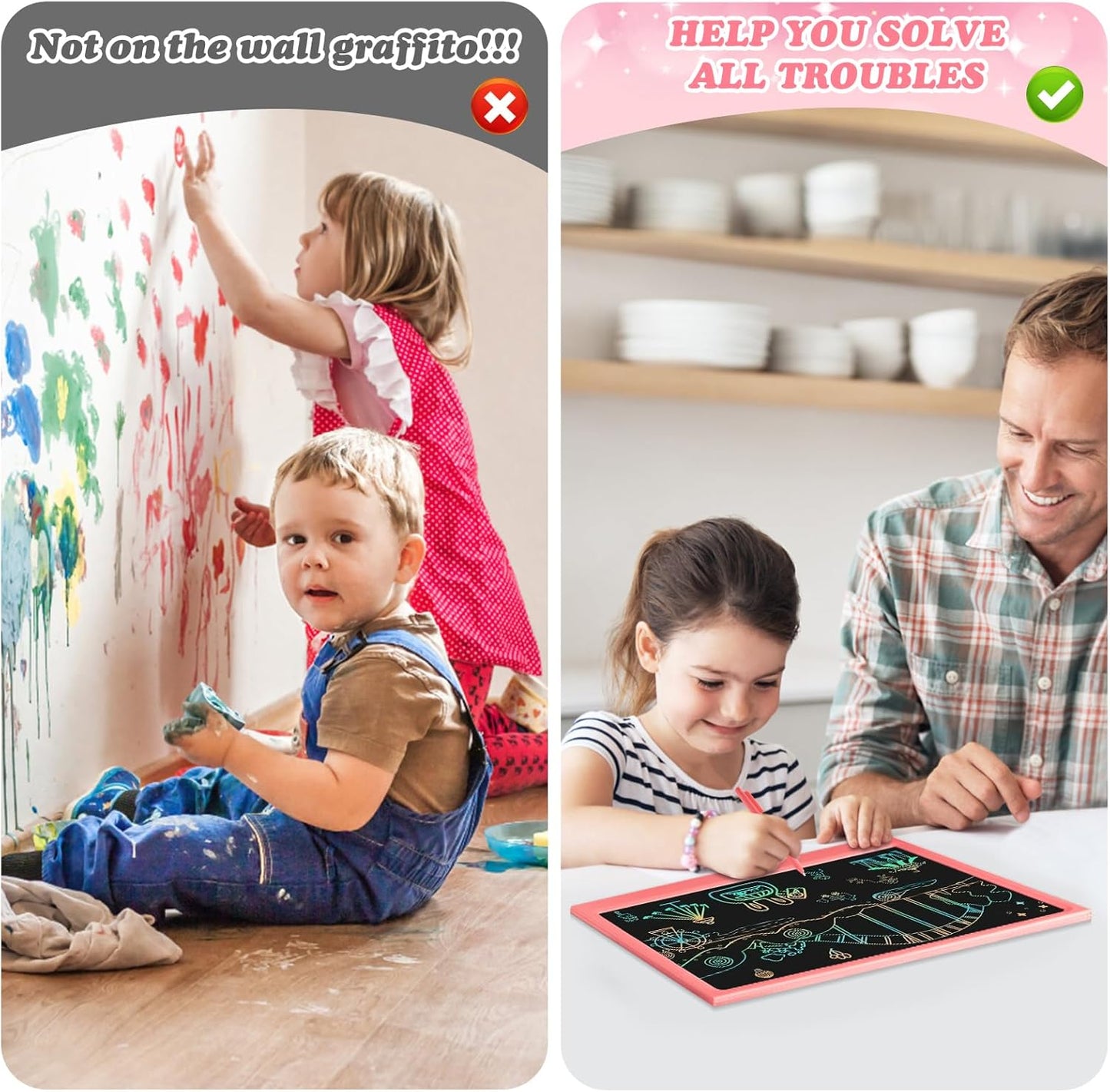 LCD Writing Tablet Kids Toys -15 Inch Toddler Toys Learning Drawing Pad Toys for 3 4 5 6 7 8 Years Boys Girls Birthday Christmas Easter Thanksgiving Gift Creative Doodle Board