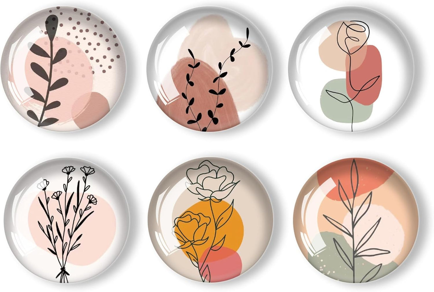 Art Line Flower Refrigerator Magnets 12Pcs Glass Strong Magnetic Refrigerator Magnet Fridge Sticker,Crystal Fridge Magnets Decoration for Crafts,Strong Fridge Magnets for Kitchen, School