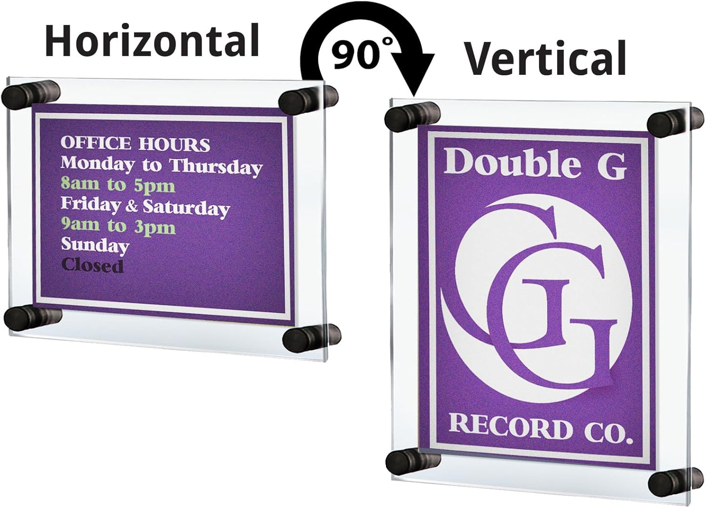 Azar Displays 105524-BLK Acrylic Floating Double Panel Wall Frame,18" x 24" Graphic Size, Overall Frame Size: 18" x 24", Black