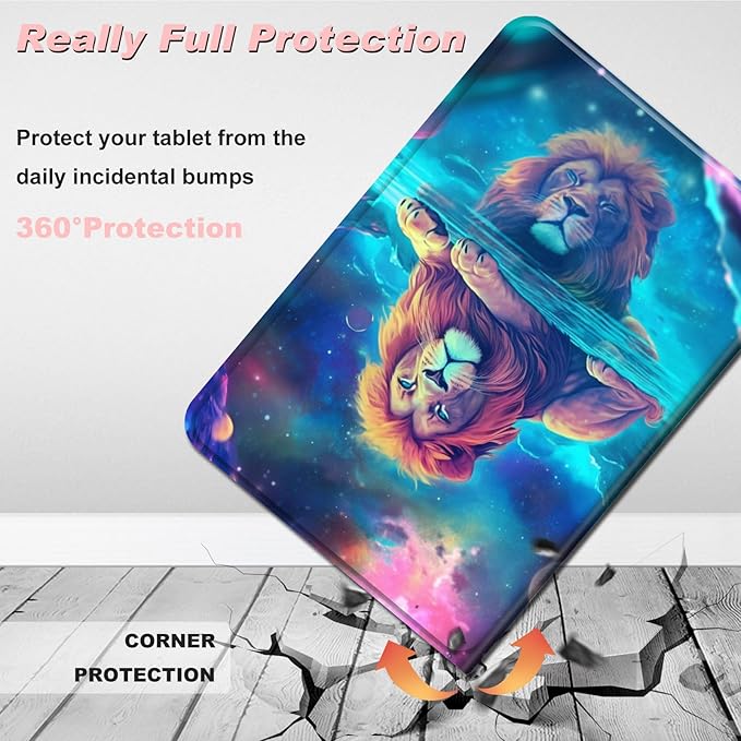 for Amazon Kindle Fire Max 11 Case (13th Generation, 2023 Release) 11",Slim Lightweight Smart Shell Stand Cover with Auto Wake/Sleep for All-New Fire 11 Max Tablet,Cool Lion Nebula/Galaxy